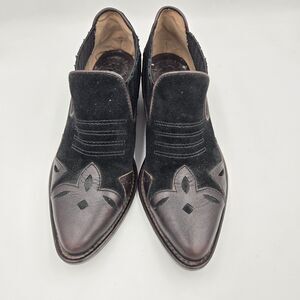 Rare Vintage Lucky Brand Western Low-Cut Cowboy Booties Shoes Size 7.5M Leather